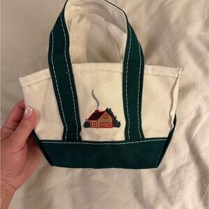 LL Bean Boat and Tote Mini with cabin embroidery